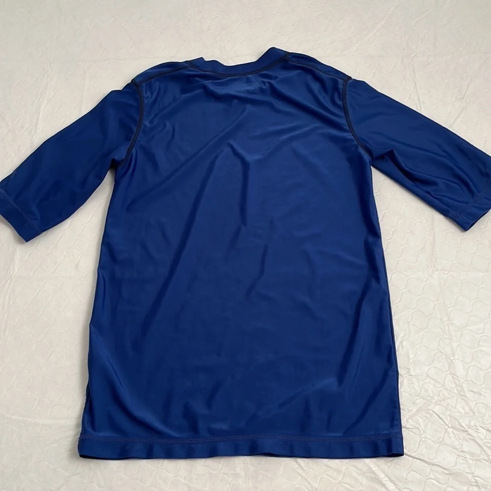 Old Navy dark blue short sleeve rash guard L = 10-12